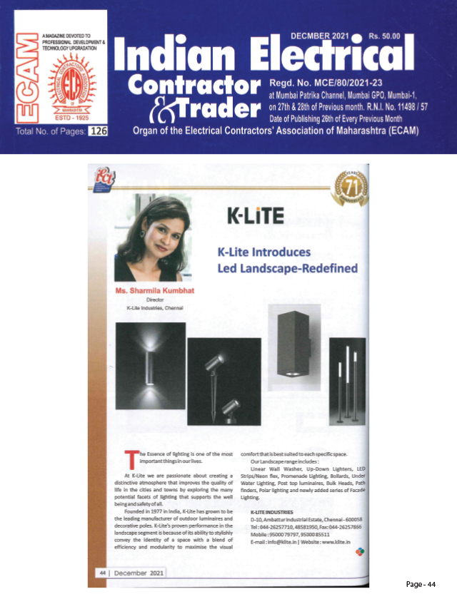 Indian Electrical Contractor & Trader - Dec 2021