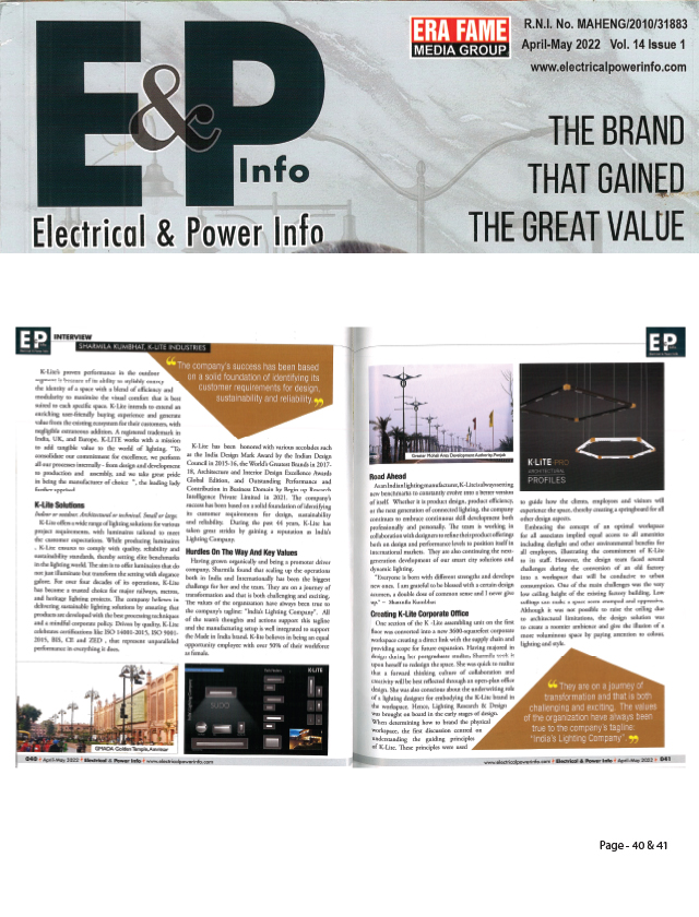 Electrical & Power Info - Apr & May 2022